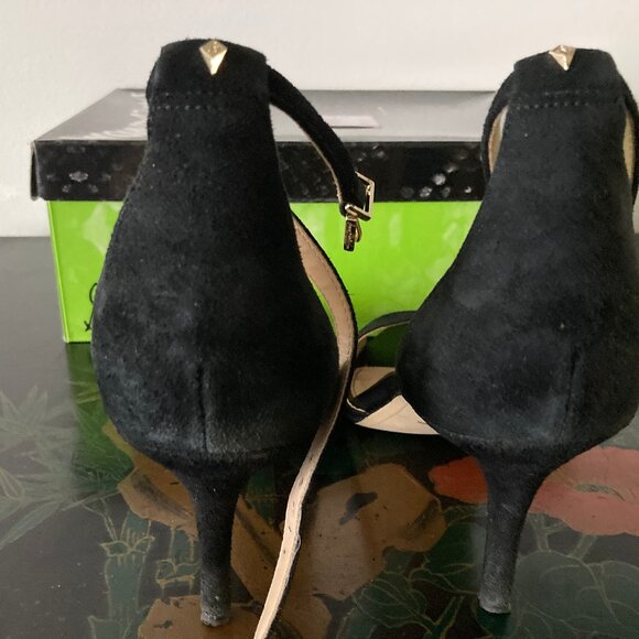 LIKE NEW! Black Porchia Sam Edelman Suede High Heel Shoes -  7M - Picture 5 of 13